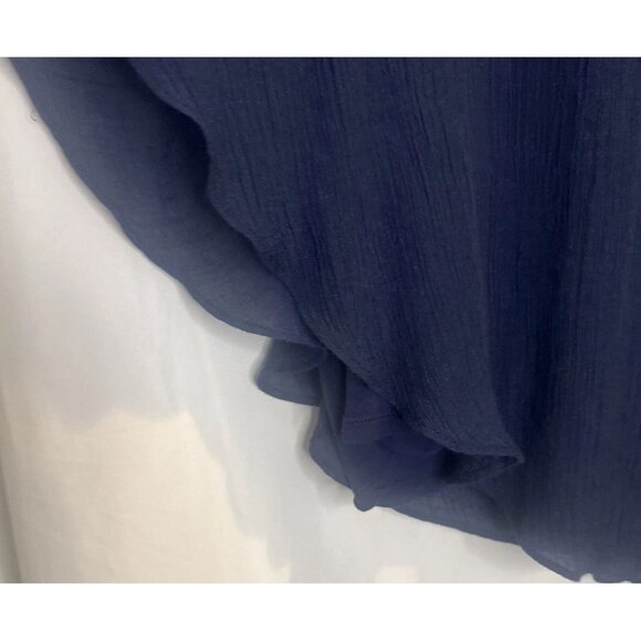 Zac & Rachel Women’s Navy Blue Flutter Short Sleeve Lined Blouse Top Plus Sz 2X - Picture 3 of 12